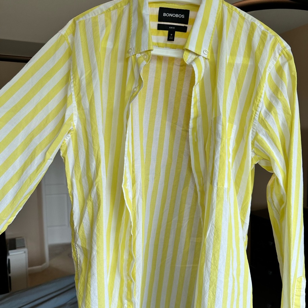 Bonobos yellow stripe medium slim fit